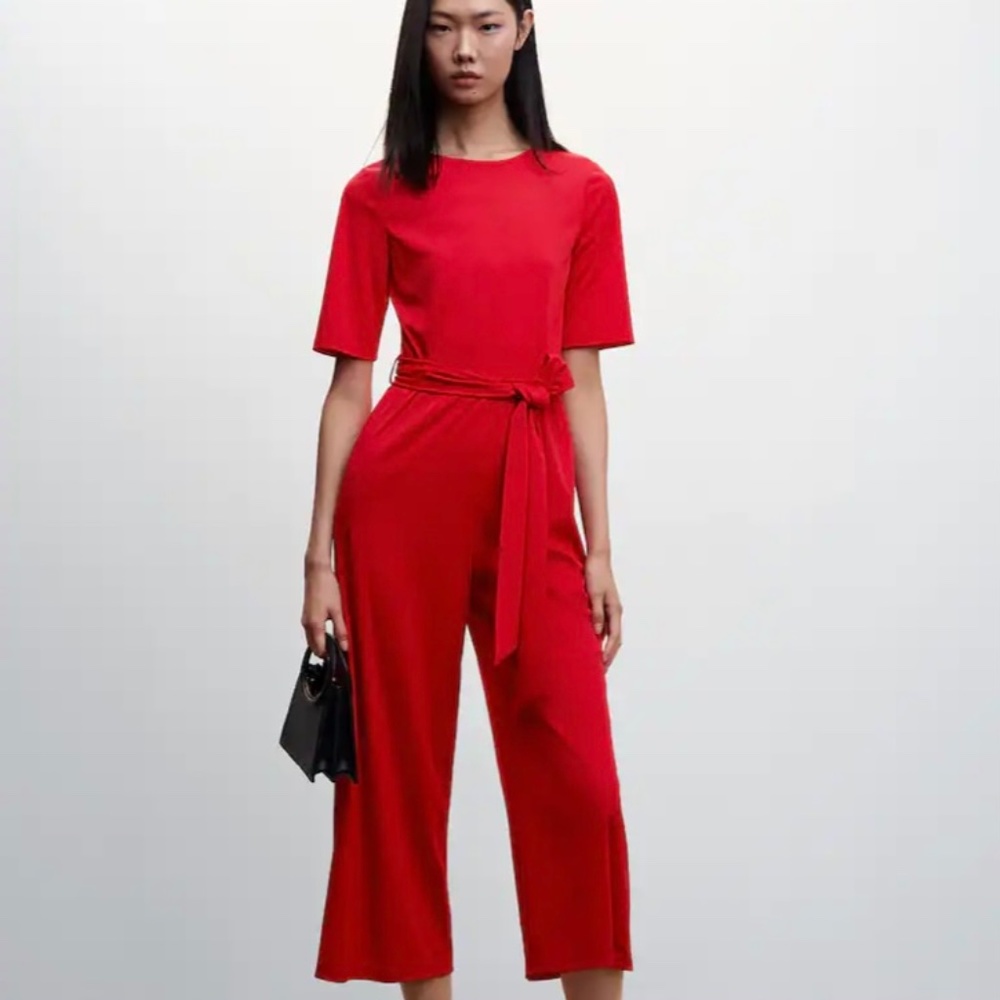 RED BOW JUMPSUIT